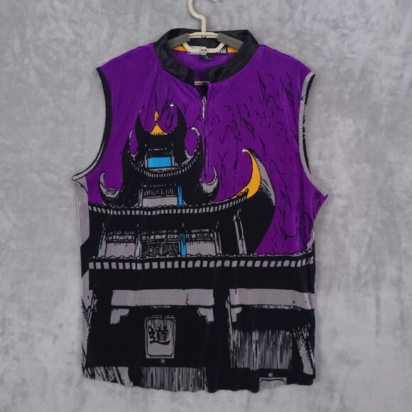 Jamie Sadock Tops - Jamie Sadock Asian Pagoda Timpleripple Top Womens Sz 2XL Sleeveless Crinkle Golf